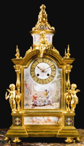 Firm of Le Roy et Fils 18281898A Louis XVI style gilt-bronze and enamel decora...